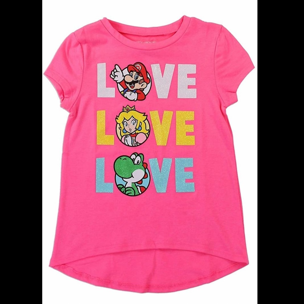 Nintendo Super Mario Triple Love Girls Tee Shirt